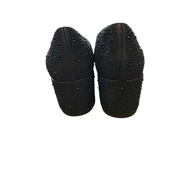 Adrienne Vittadini Shoes Womens 8M Fiona Slip On Pump Black Faux Leather Studded - Picture 4 of 7